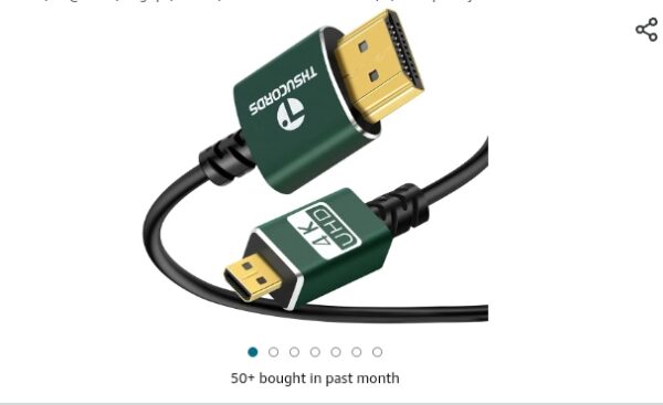 Thin Micro HDMI to HDMI Cable 1FT, Ultra Slim&Flexible Soft Micro HDMI D Type to HDMI A Type Cable Supports 3D/4K@60Hz/18gbps/2160P/1080P for GoPro Hero7/8/9 Raspberry Pi 4 | EZ Auction