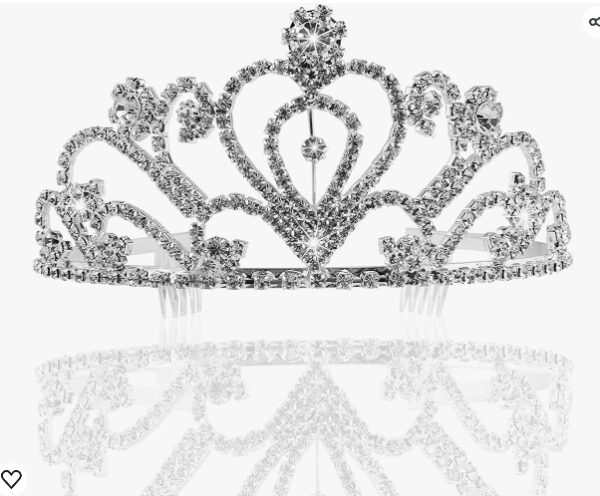 Silver Crystal Tiara Crown Tiaras for Women Princess Crown with Combs Rhinestone Pageant Crown Headband for Women Girls Bridal Wedding Prom Birthday Party | EZ Auction