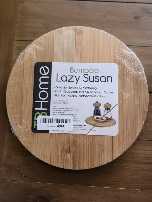 Bamboo Lazy Susan Spinning Turntable for Kitchen Storage and Table (10 inch) | EZ Auction