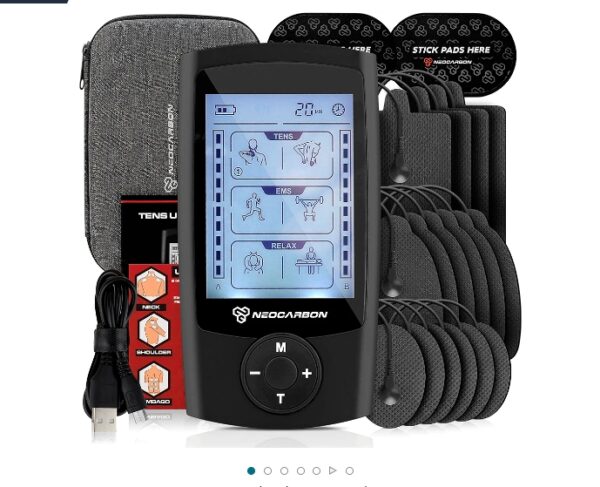TENS Unit Muscle Stimulator, EMS Massager Machine for Shoulder, Neck, Sciatica and Back Pain Relief, Electronic Pulse Massage Physical Therapy, Black | EZ Auction