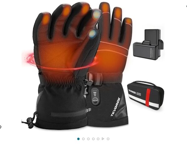 Heated Gloves for Men Rechargeable, 7.4V Heated Gloves Women, 5000mAh Battery Waterproof Touchscreen Electric Heated Gloves for Motorcycle Skiing Hunting Camping | EZ Auction