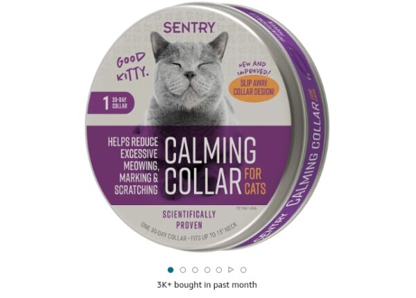 SENTRY PET Care Sentry Calming Collar for Cats, Long-Lasting Pheromone Collar Helps Calm Cats for 30 Days, Reduces Stress, Helps Calm Cats from Anxiety, Loud Noises, and Separation, 1 Count | EZ Auction