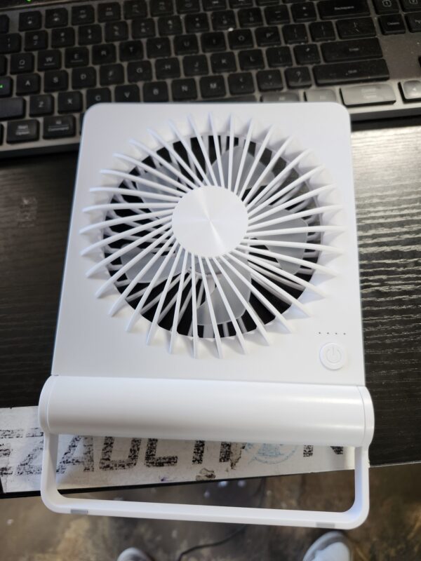 Koonie USB Fan, Strong Wind Ultra Quiet Small Desk Fan 220° Tilt Folding 3 Speeds Adjustable USB-C Powered Personal Fan for Home Office Desktop, White | EZ Auction