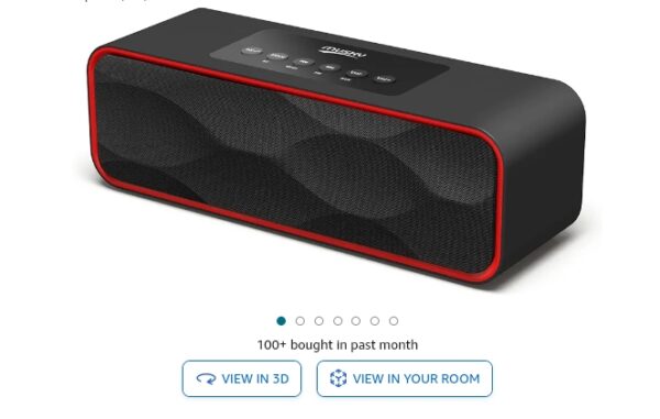 Portable Wireless Bluetooth Stereo Speaker with Powerful Sound 10W Acoustic Drivers Built-in Mic FM Radio Micro SD Card USB AUX-in Slot for Smartphone, PC, MP3 and More | EZ Auction