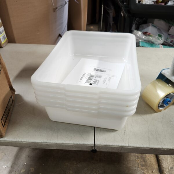 13L Plastic Food Service Tub/Utility Tubs 5-Pack, White Commercial Bus Tubs, Dishwashing Tubs Set | EZ Auction