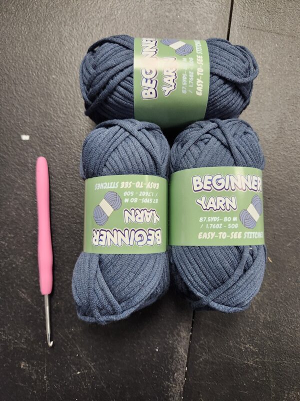 3 Pack Beginners Crochet Yarn, Navy Blue Yarn for Crocheting Knitting Beginners, Easy-to-See Stitches, Chunky Thick Bulky Cotton Soft Yarn for Crocheting (3x50g) | EZ Auction