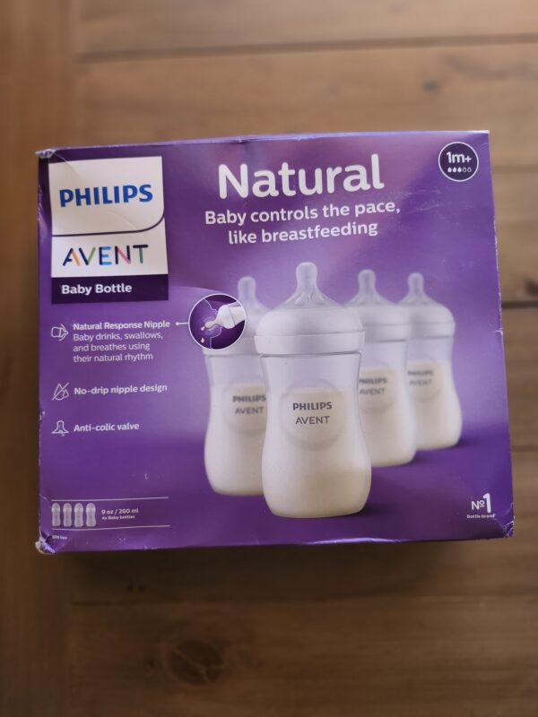 Philips AVENT Natural Baby Bottle with Natural Response Nipple, Clear, 9oz, 4pk, SCY903/04 | EZ Auction