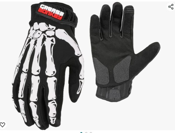 Size L, GREASE MONKEY Bones Xtreme Black Out Mechanic Work Gloves | EZ Auction