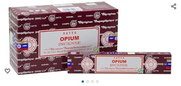 Satya Opium Incense Sticks 15 GMS (Pack of 12) (Green Certified) Indian Perfumed Hand Rolled Agarbatti Perfect for Worship,Relaxation, Medication. | EZ Auction