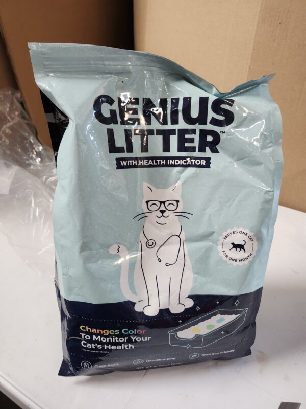Genius Cat Litter with 5-Color Health Indicator, Non Clumping Lightweight Silica Gel Crystals (6 lbs) | As Seen on Shark Tank | Genius Litter | Alpha Paw | EZ Auction