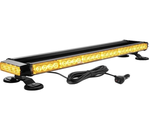 Rooftop Safety Flashing 56 LED Amber Strobe Light Bar for Tow Trucks Construction Vehicles Snow Plows, Strong Magnetic Emergency Warning Beacon Lights | EZ Auction