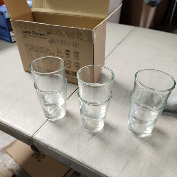 5 oz Small Juice Glasses, Set of 6, Stackable Heavy Based Drinking Glasses, Kids Small Drinking Glassware for Orange Juice, Water, Milk, Coffee | EZ Auction