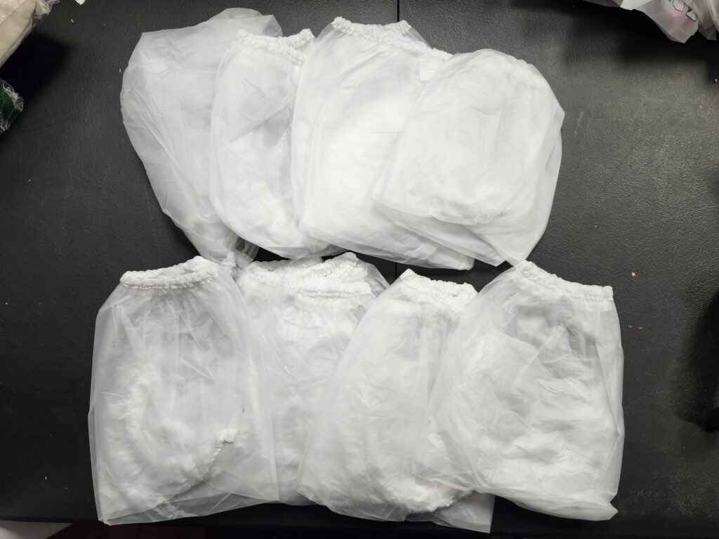 10 Pcs Adult Plastic Pants, Medium, White, Waterproof Incontinence ...