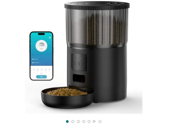 Automatic Cat Feeders WiFi, Timed Dog Feeder with 10S Dining Voice Record, 4L Cat/Dog Food Dispenser with Custom Schedule, up to 12 Portions 10 Meals Per Day (Only Support 2.4G WiFi) | EZ Auction