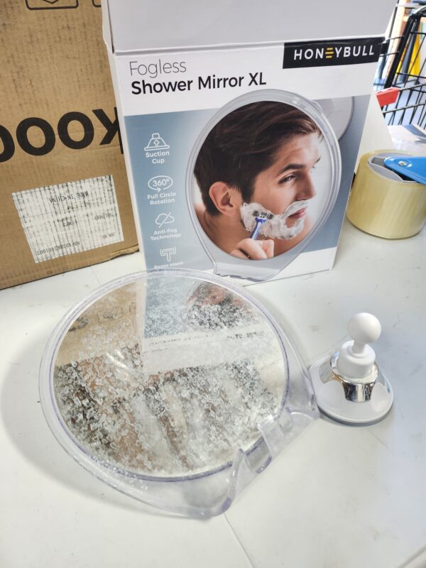 Fogless Shower Mirror for Shaving - Strong Suction, Razor Holder & 360 Degree Rotation Shower Shaving Mirror - Fog Free Mirror for Shower & Shaving Mirror - Men & Women | EZ Auction