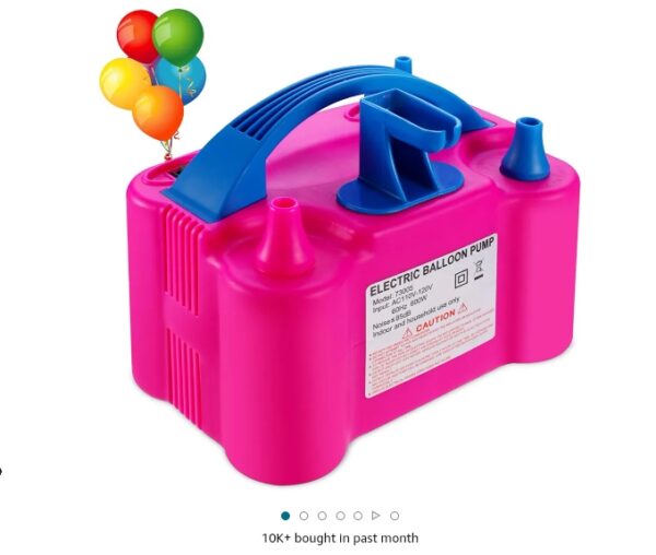 PCFING Electric Air Balloon Pump and Tying Tool in One, Portable Dual Nozzle Electric Blower Air Pump Inflator for Decoration, Party and Save Time | EZ Auction