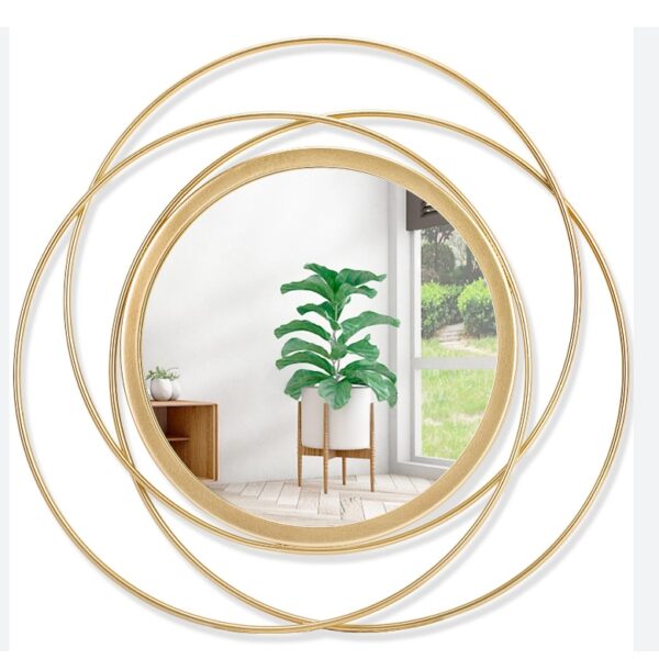 HLFMVWE Wall Mirror Mounted Round Decorative Mirrors with Iron Metal Wire Frame Mirror for Wall, Home Decorative Bathroom Vanity, Living Room or Bedroom White Small 20” x 20'' | EZ Auction