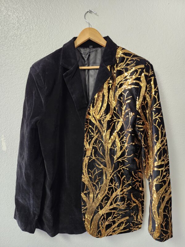 ***MENS LARGE****Mens Sequin Blazer Velvet Suit Jacket Shiny Tuxedo Dinner Prom Wedding | EZ Auction