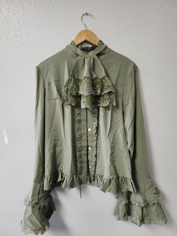 ***WOMENS XL***Victorian Blouse Womens Gothic Pirate Shirt Vintage Long Sleeve Lotus Ruffle Tops | EZ Auction