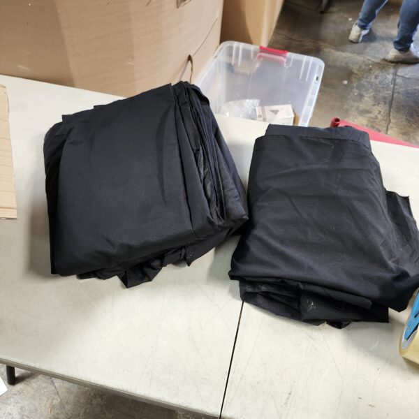 *** USED *** 12-Pack Black Polyester Tablecloths 90 x 132 inches for 6ft Rectangular Tables Polyester Black Tablecloths Washable Tablecloths for Wedding, Birthday, Banquet, Party Decoration | EZ Auction