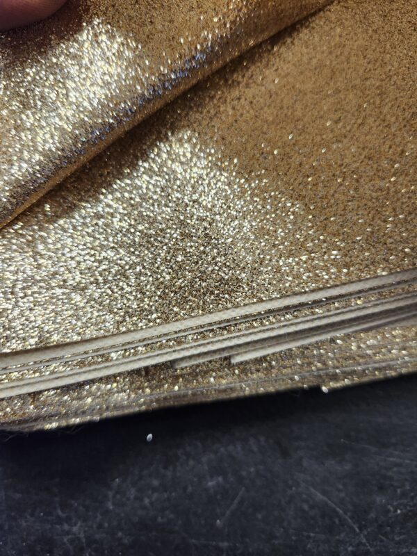 ***UKNOWN LENGTH*** Super Glitter PU Leather Fabric Sheet-Glitter Synthetic Leather Fabric for Crafting-Synthetic Leather Fabric Sheets-DIY Craft Decorating Fabric Accessories-PU Leather (Champagne) | EZ Auction