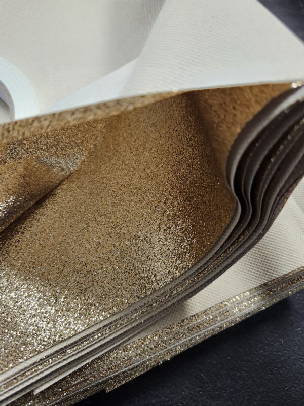 ***UKNOWN LENGTH*** Super Glitter PU Leather Fabric Sheet-Glitter Synthetic Leather Fabric for Crafting-Synthetic Leather Fabric Sheets-DIY Craft Decorating Fabric Accessories-PU Leather (Champagne) | EZ Auction