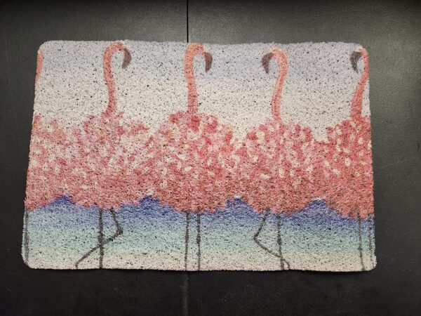 ***PICTURES FOR REFERENCE***Indoor Outdoor Mat Heavy Duty Rubber Doormats, Elegant Pink Flamingo Ocean Summer Tropical Animal Flamingo Welcome Low-Profile Door Mats Absorbent Resist Dirt Rugs for Busy Areas | EZ Auction