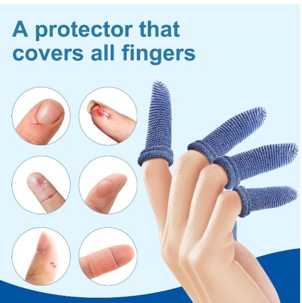 Dimora Finger Cots, 30Pcs Finger Protectors for Finger Tips, Breathable Finger Bandages for Wounds Care, Elastic Finger Gloves for Cargo Handling, Gardening Work, Fitness, Medium, Blue | EZ Auction