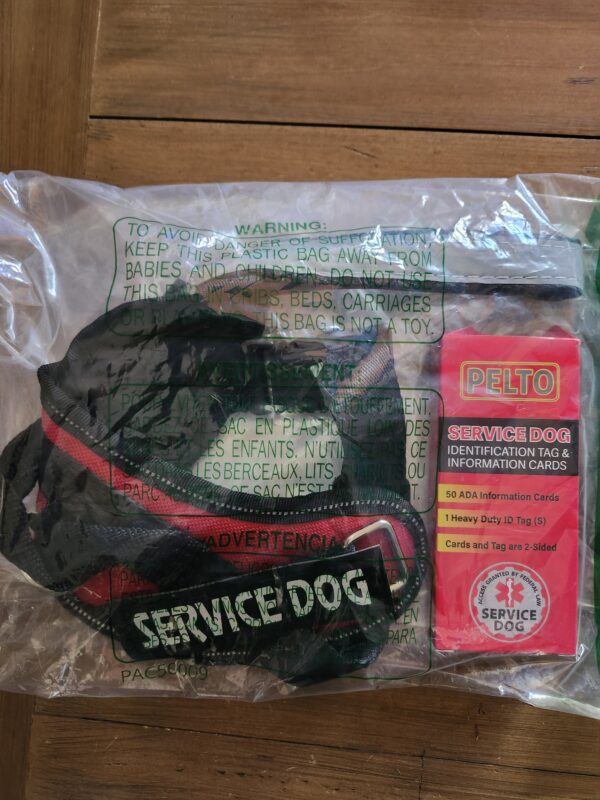 Service Dog Vest + ID Tag + 50 ADA Information Cards - Service Dog Harness in Sizes X Small- Small, Metal Dog Tag has Durable Clip, Service Animal Information Cards are 2-Sided. ESA Accessory Set | EZ Auction