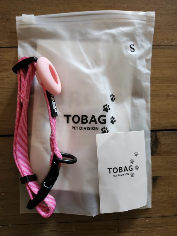 Tobag AirTag Dog Collar - Adjustable, Nylon Pet Collar for Large Dogs. AirTag Holder Case Included. (Small, Pink) | EZ Auction