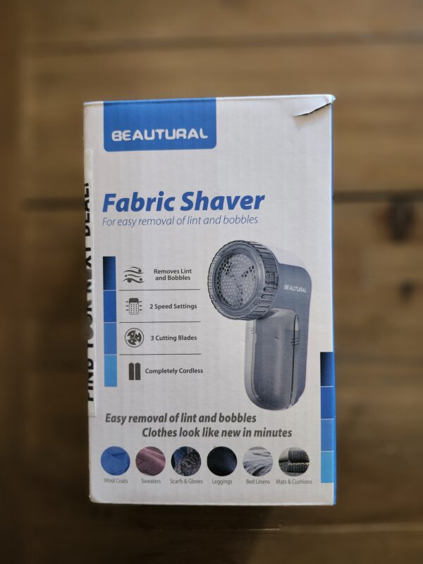 BEAUTURAL Fabric Shaver and Lint Remover, Sweater Defuzzer with 2-Speeds, 2 Replaceable Stainless Steel Blades, Battery Operated, Remove Clothes Fuzz, Lint Balls, Pills, Bobbles Gray | EZ Auction