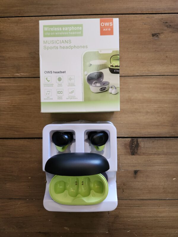 Green Wireless Ear Clips Ear Buds Clip On Open Ear Earbuds Wireless Ear Clip Bone Conduction Headphones Ear Buds Headset Earphones Bone Conduction Earbuds Open Ear Bluetooth Headphones | EZ Auction