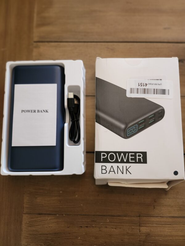 Portable Charger 38800mAh,LCD Display Power Bank,4 USB Outputs Battery Pack Backup,2 Input USB-C in&out Phone Charging Compatible with iPhone 15/14/13 Pro Max/13/12,Android Samsung Galaxy/Pixel-Blue | EZ Auction