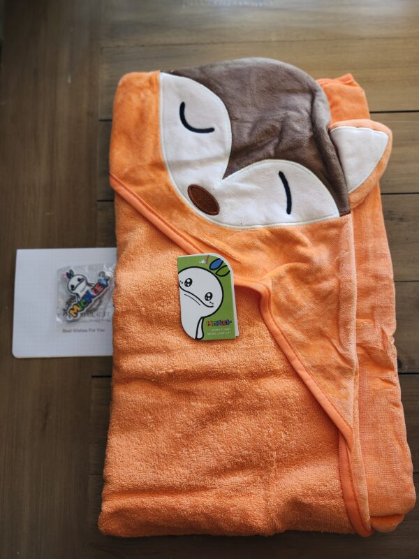 MICHLEY Animal Hooded Baby Towel Washcloth, Toddler Premium Cotton Absorbent Bathrobe for Girls Boys 0-6T (Fox) | EZ Auction