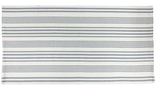 Fennco Styles Woven Ticking Striped Area Rug 24" W x 51" L - Grey Cotton Blend Carpet Indoor Outdoor Floor Mat for Living Room, Entryway, Bedroom and Floor Décor | EZ Auction