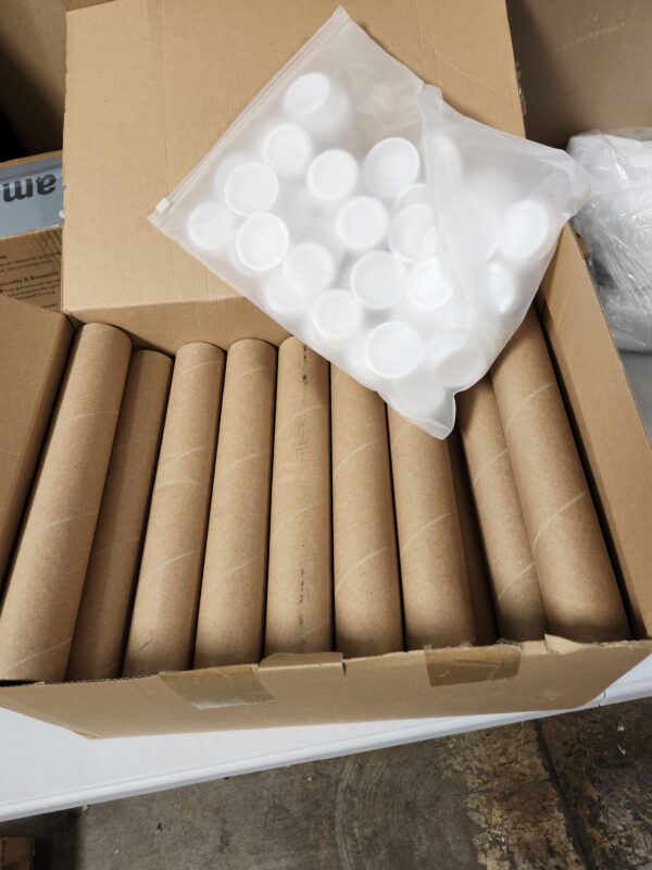 24 Pcs Kraft Mailing Tubes with Caps Kraft Cardboard Tubes Shipping Tubes Poster Tubes for Mailing, Storing and Protecting Documents, Blueprints, Art, Drawings, Posters (2 x 12 Inch) | EZ Auction