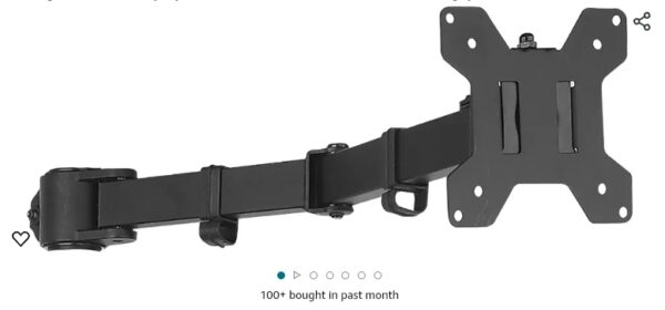 WALI Single Monitor Arm, Fully Adjustable Pole Mount Bracket for WALI Monitor Mounting System (001ARM), Black | EZ Auction