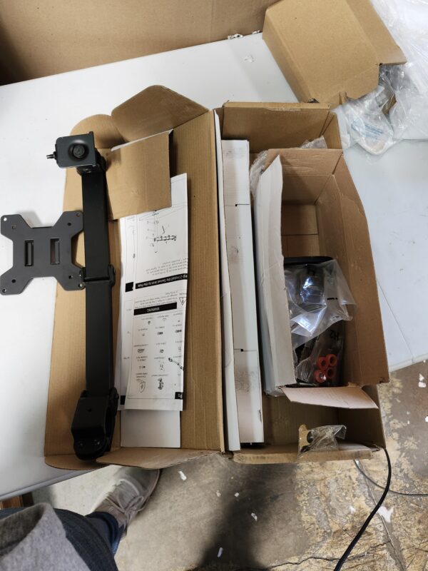 WALI Single Monitor Arm, Fully Adjustable Pole Mount Bracket for WALI Monitor Mounting System (001ARM), Black | EZ Auction