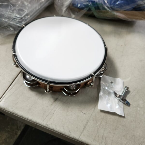 Tambourine for Adults,Hand Held Plastic Tambourines Drum Double Row Metal Jingles Musical Instrument-8" | EZ Auction