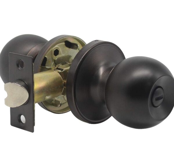 Probrico 2 Pack Interior Door Knobs Oil Rubbed Bronze Privacy Keyless Door Knob Door Lock Lockset for Bedroom Bathroom | EZ Auction