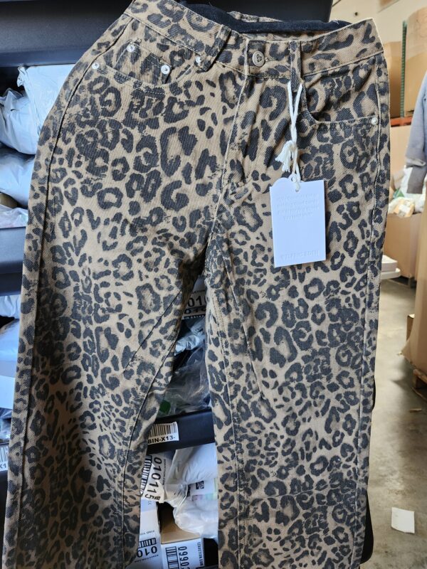 ***SIZE 25***Aelfric Eden Jeans for Women High Waist Leopard Print Jeans Cheetah Pants Straight Leg Unisex Sizing | EZ Auction