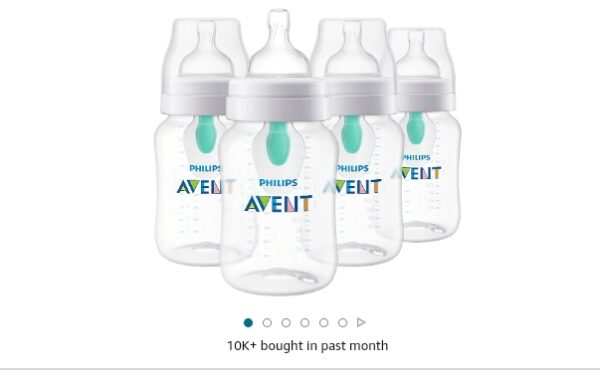 Philips AVENT Anti-Colic Baby Bottles with AirFree Vent, 9oz, 4pk, Clear, SCY703/04 | EZ Auction