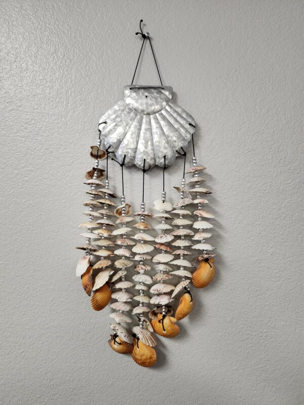 ***PICTURE FOR REFERENCE NOT EXACT MODEL***HAND MADE ARTISANAL REAL SEA SHELLS WIND CHIME | EZ Auction