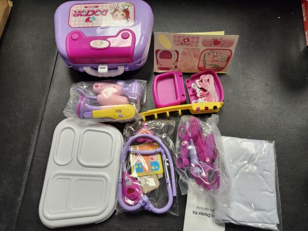 Doctor Kit for Toddlers 3-5, Pink Doctors kit for Kids 22 Pieces Doctor Play Gift for Kids Medical Toys Set with Roleplay Doctor Costume Toddlers Ages 2 3 4 5 6 Year Old for Role Play | EZ Auction