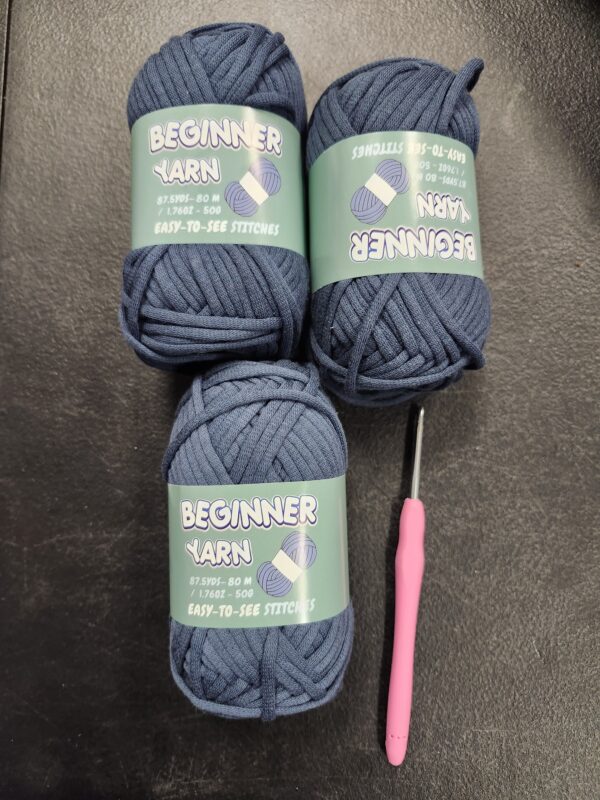 3 Pack Beginners Crochet Yarn, Navy Blue Yarn for Crocheting Knitting Beginners, Easy-to-See Stitches, Chunky Thick Bulky Cotton Soft Yarn for Crocheting (3x50g) | EZ Auction