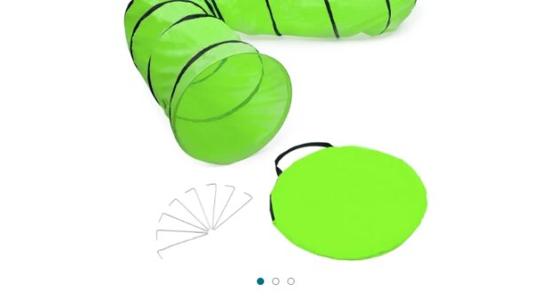 Trademark Innovations 16' Dog Agility and Obedience Training Tunnel with Carry Bag and Stakes (Light Green) | EZ Auction