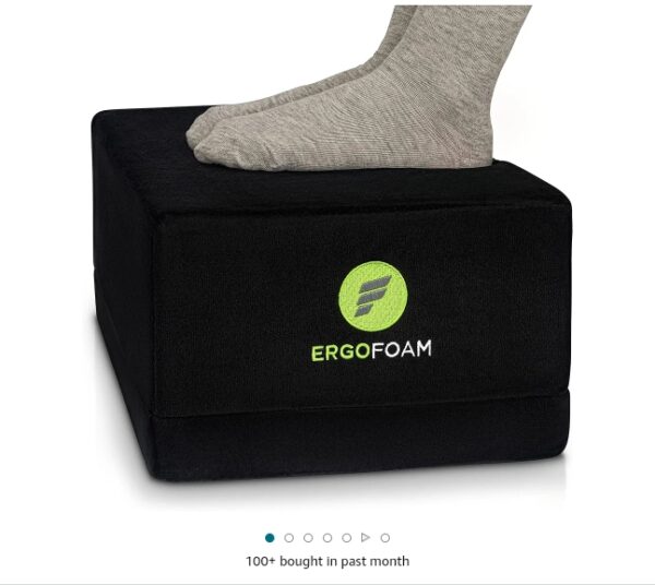ErgoFoam XL Foot Rest for Under Desk at Work For Stools & High Chairs Chiropractor-Endorsed 2in1 Adjustable Under Desk Footrest Ergonomic High-Density Compression-Resistant Foam Nonslip Desk Foot Rest | EZ Auction
