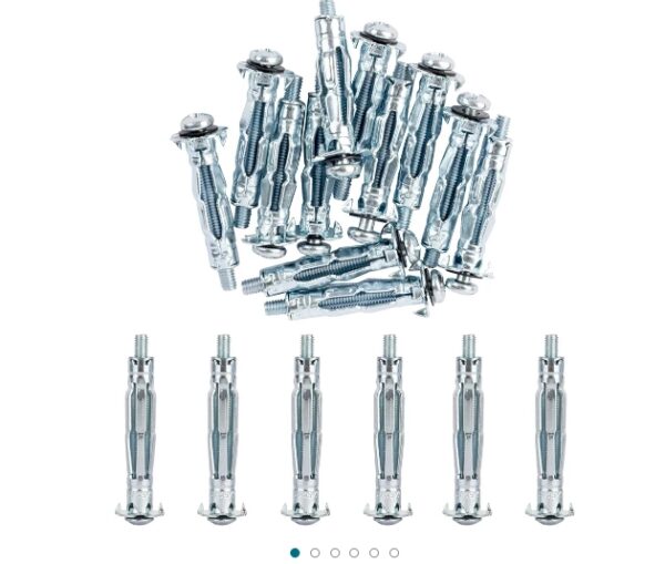 ISPINNER 20pcs M5x37mm Zinc Plated Steel Molly Bolt Hollow Drive Wall Anchor Screws for Drywall, Plaster and Tile | EZ Auction