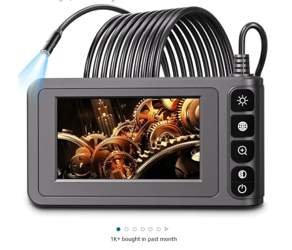 Industrial Endoscope Borescope Camera with Light, 4.3'' LCD Screen HD Digital Snake Camera Handheld Waterproof Sewer Inspection Camera with 8 LED Lights, 16.5FT Semi-Rigid Cable | EZ Auction