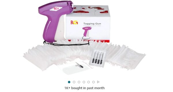 PAG Standard Tagging Gun Price Tag Attacher Gun for Clothing with 5 Needles and 2000 2inch Barbs Fasteners, Purple | EZ Auction